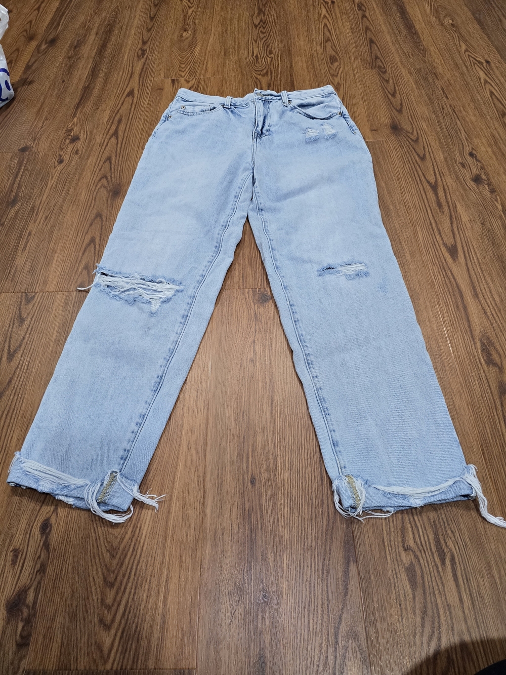 pistola Light Wash Straight Leg Distressed Jeans